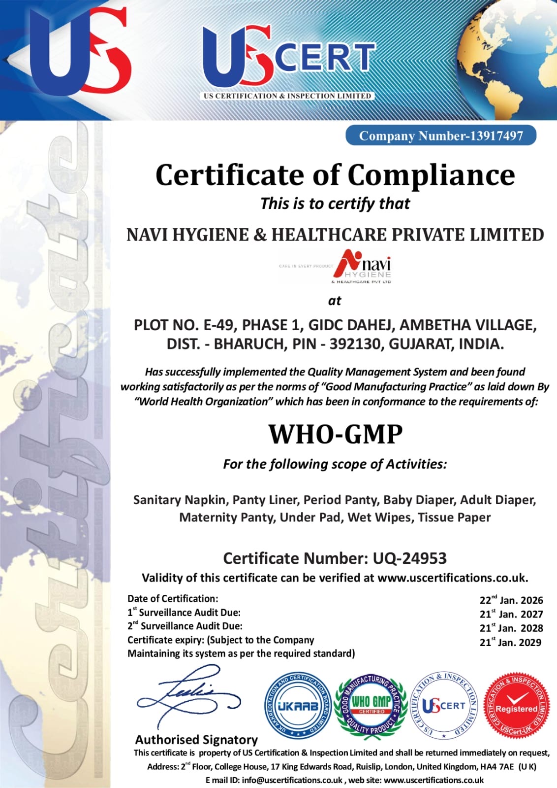 Certificate Compliance